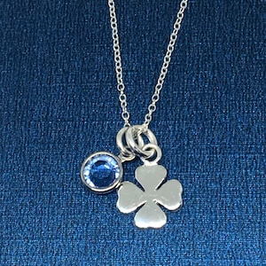 Sterling Silver Four Leaf Clover Pendant Necklace, Lucky Charm Necklace, Gift for Her, Minimalist jewellery, Layering necklace, UK Etsy shop