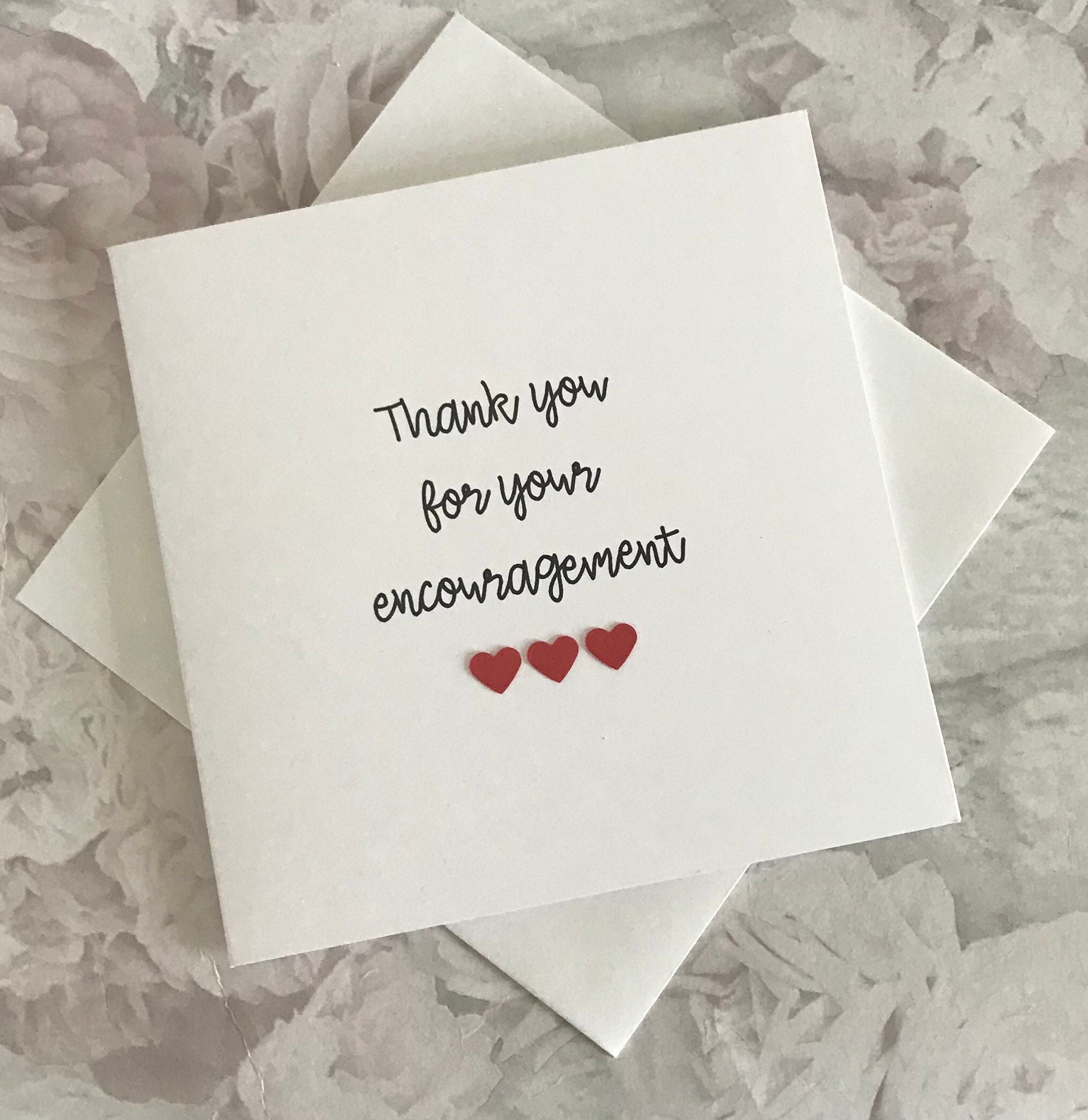Thank You for Your Encouragement Card Thank You for All You Etsy