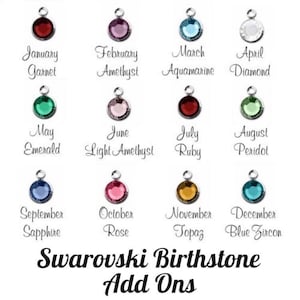 Birthstone Crystal Charm Add On, Swarovski Crystal Charm, Personalised Jewellery, Personalised necklace,Personalised bracelets, Uk shop