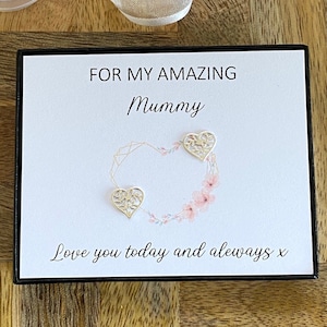 Mama Sterling Silber Herz Ohrringe, für meine erstaunliche Mama, liebe dich heute und immer, tolle Mutter Geschenkidee, Geburtstag Weihnachtsgeschenk, UK