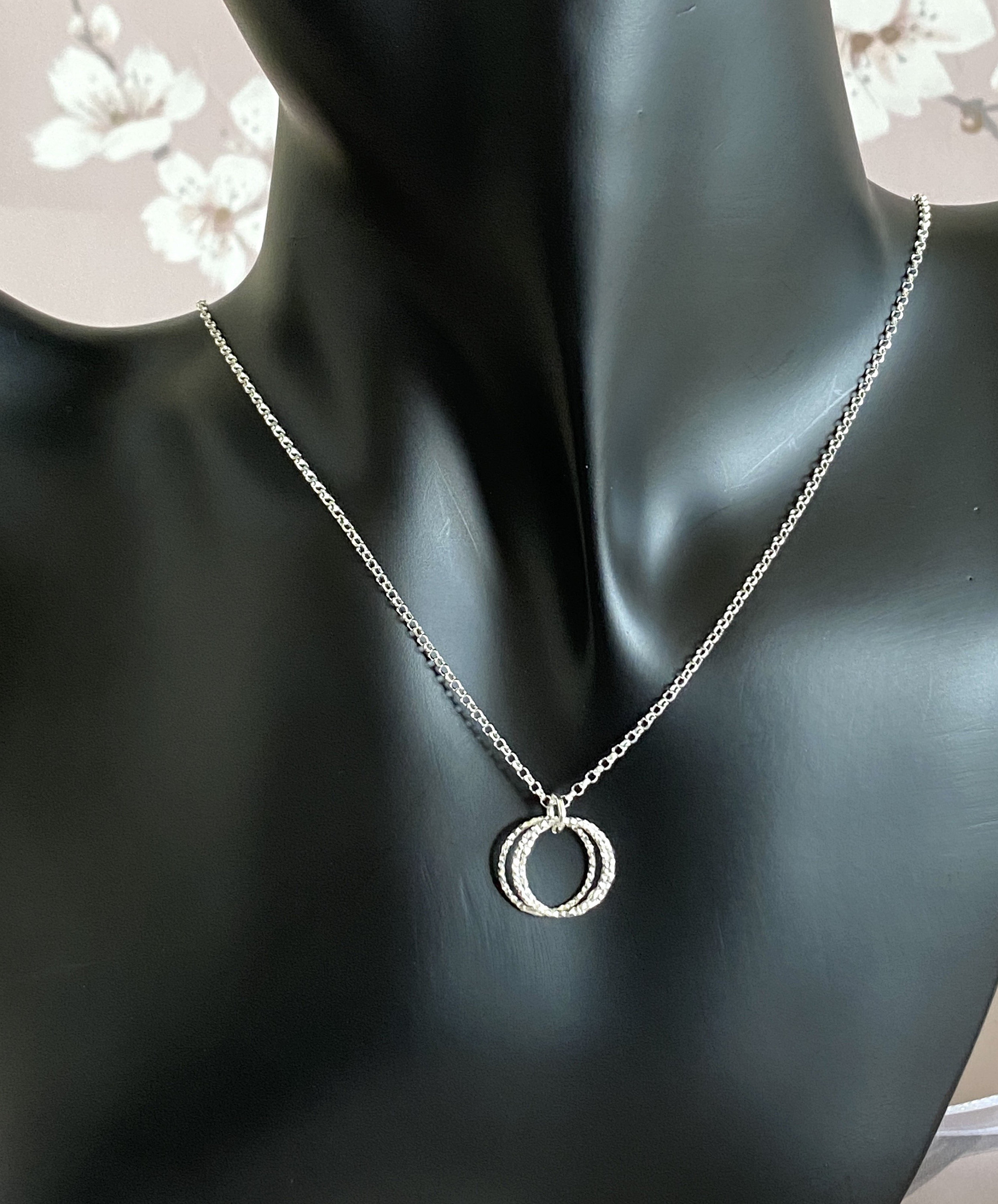 Collana con cerchio in argento per 30° compleanno, regalo per donne, 3 cerchii, 3 decenni 925, gioiello regalo per sorelle e amici