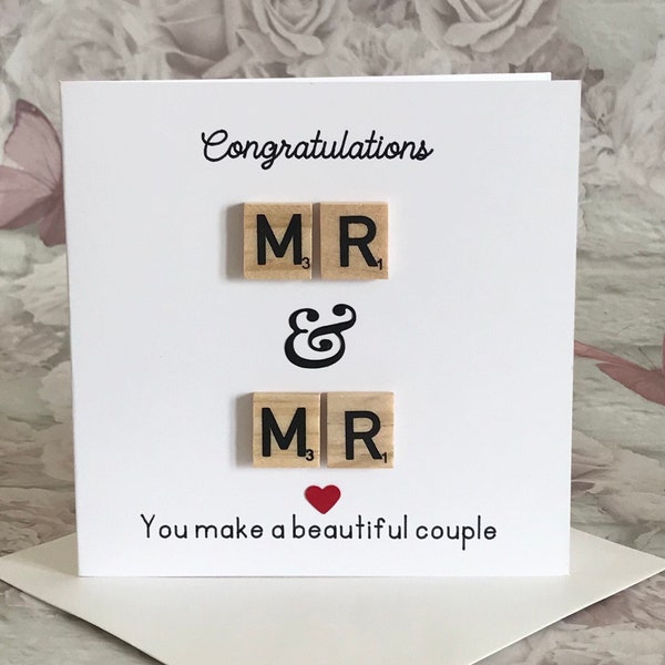 Mr and Mr Card - Congratulations Card, You Make a Beautiful Couple, Engagement Card, Wedding Card, Happy Couple Card, Gay Pride Card, UK