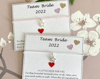 Team Bride Wish Bracelet, Bridal Shower Gifts, Hen Party Favours, Special Hen Party Gifts, Hen Do Favours - Bag Fillers, Bulk Gifts, UK