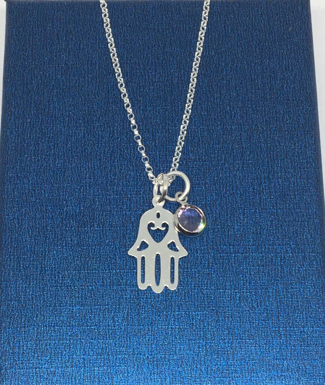 Sterling Silver Hamsa Hand Necklace Hand of Fatima Necklace Etsy UK