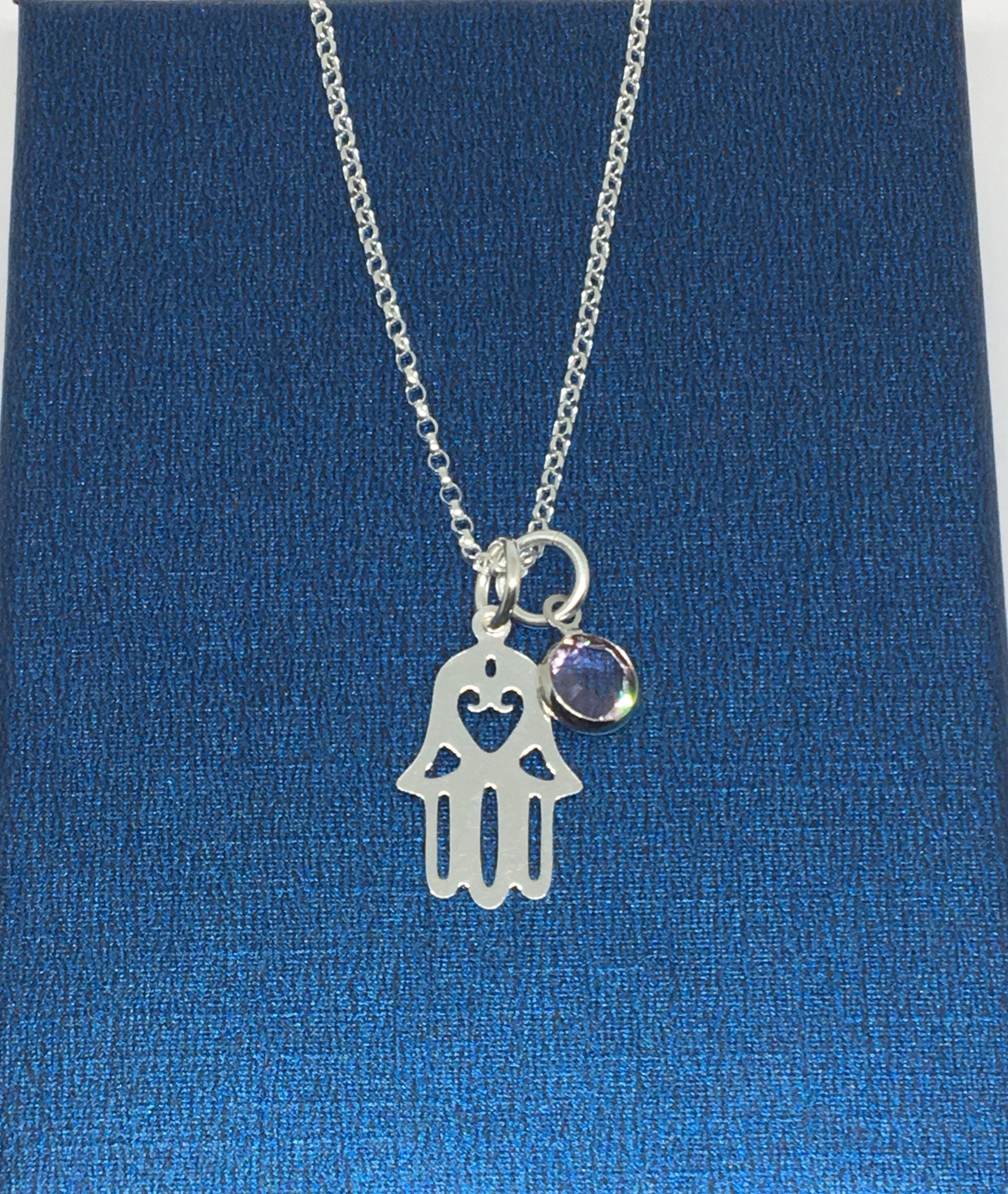 Sterling Silver Hamsa Hand Necklace Hand of Fatima Necklace Etsy UK