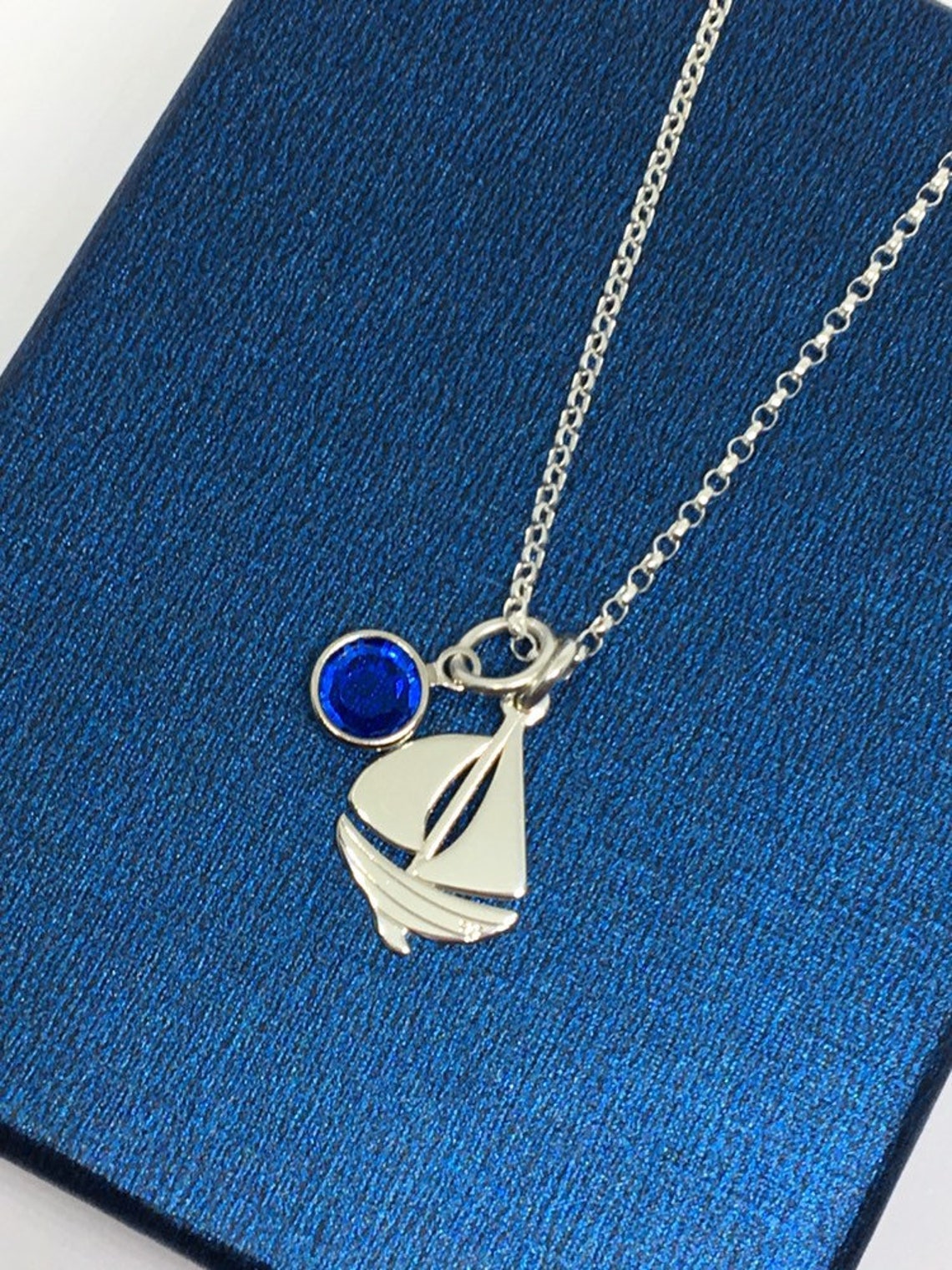 Sterling Silver Boat Necklace Ocean jewellery Sailing Boat Etsy