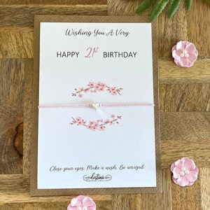 Cadeau souvenir 21e anniversaire bracelet de souhaits, bracelet 21e souhaits, cadeau 21e anniversaire, carte de citation 21e anniversaire, cadeau chaîne de souhaits pour elle, Royaume-Uni