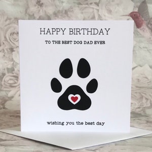 Feliz cumpleaños al mejor perro papá de todos los tiempos, tarjeta de cumpleaños para perros, tarjeta para padres de perros, tarjeta de papá para perros, tarjeta de papá de feliz cumpleaños, hecha a mano, tienda del Reino Unido