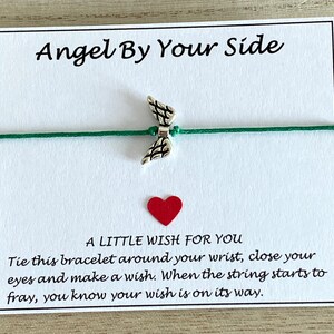 Angel Wing Wish Bracelet, Angel By Your Side Bracelet, Guardian Angel Bracelet Gift, Memorial-Remembrance Gift, Choice of Colours, UK Shop image 2