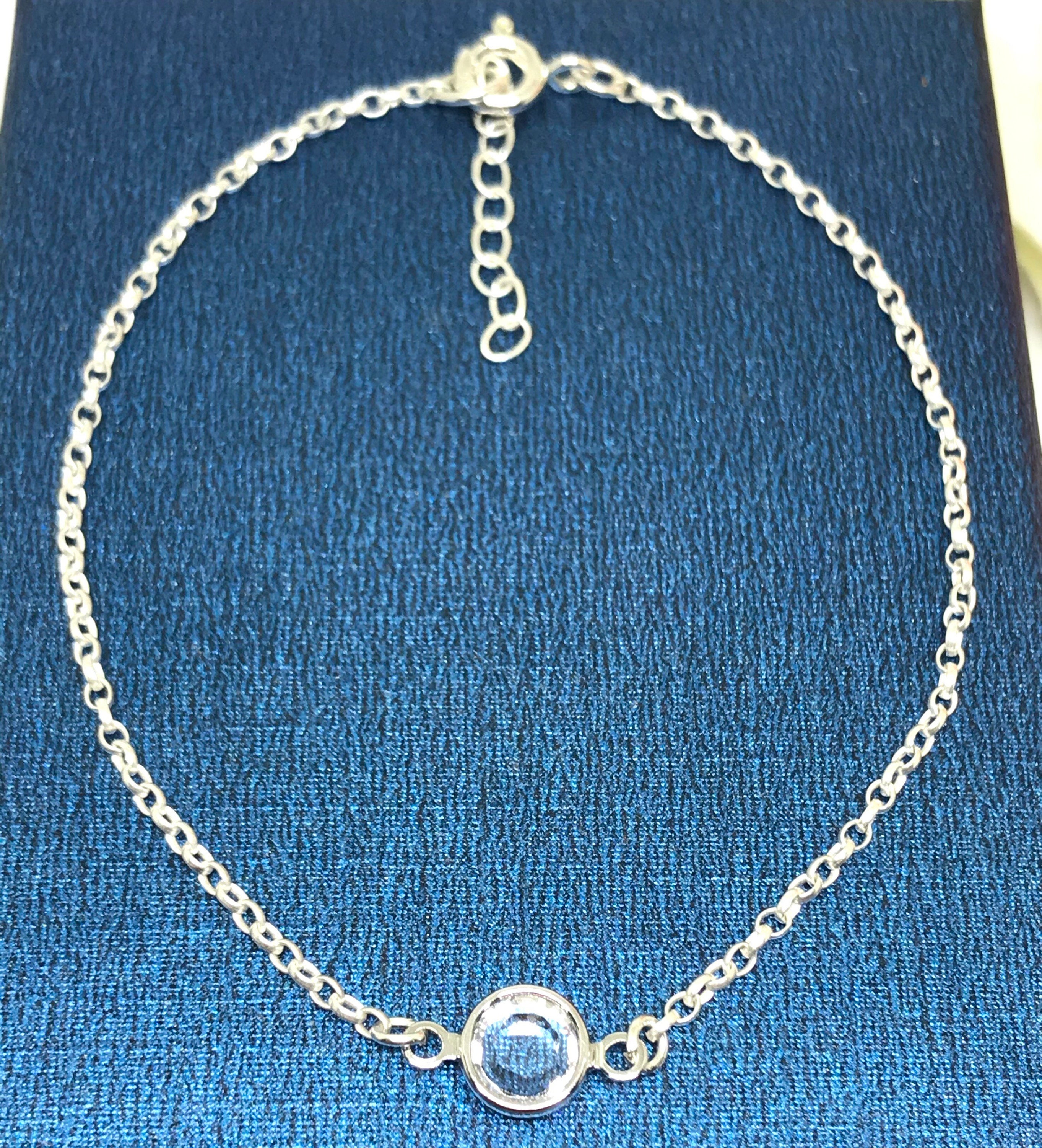 April Birthstone Bracelet Sterling Silver Swarovski Diamond Etsy UK