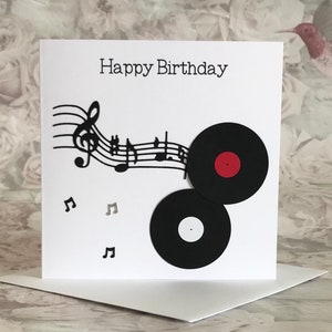 Carte d'anniversaire avec disque vinyle, carte de disque rétro pour papa, carte de mélomane, carte de DJ, carte pour homme et femme, cadeau musique, collectionneur de disques, boutique au Royaume-Uni