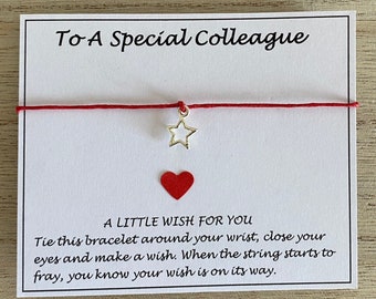 Pulsera de deseos de colega, Haga un regalo de deseo para un amigo, Regalo para un colega compañero de trabajo, Lo siento, Regalo de permiso, Tienda del Reino Unido