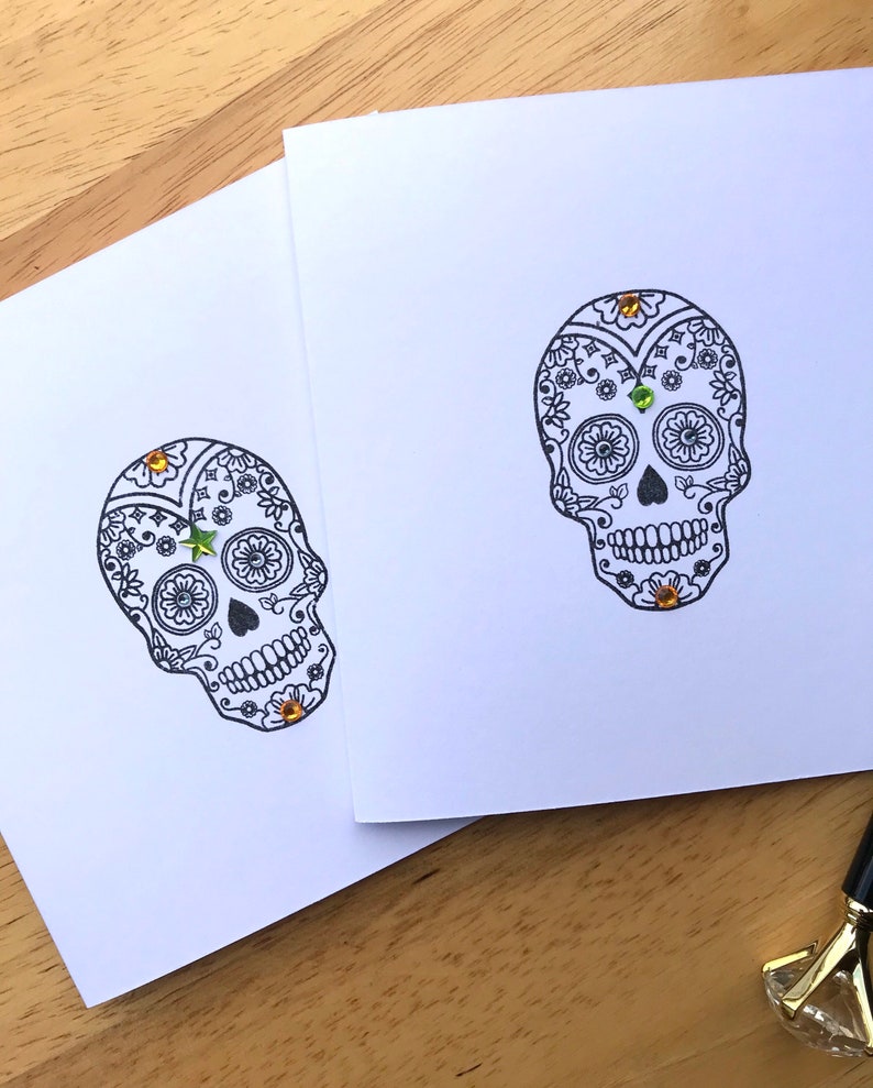 Skull Greeting Card Skull Birthday Card Day of the Dead Friendship Card Intricate Sugar Skull Card Dia de los Muertos UK