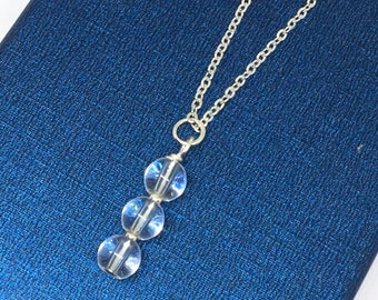 Dainty Clear Quartz Necklace in Silver Plated, Quartz Gemstone Necklace, Minimalist Necklace, Gift for Her, Bridesmaid Gift, UK Shop