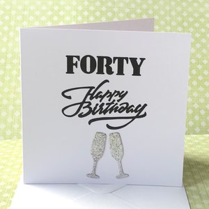 Cuarenta tarjetas de cumpleaños, tarjeta de cumpleaños 40 para hija, madre, sobrina o hermana, tarjeta de cumpleaños para ella, en blanco en el interior, Reino Unido