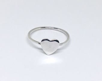 Sterling Silver Heart Ring, Silver Tiny Heart Ring, Heart Stacking Ring, Stacking Ring, Heart Ring, Sterling Silver Jewellery