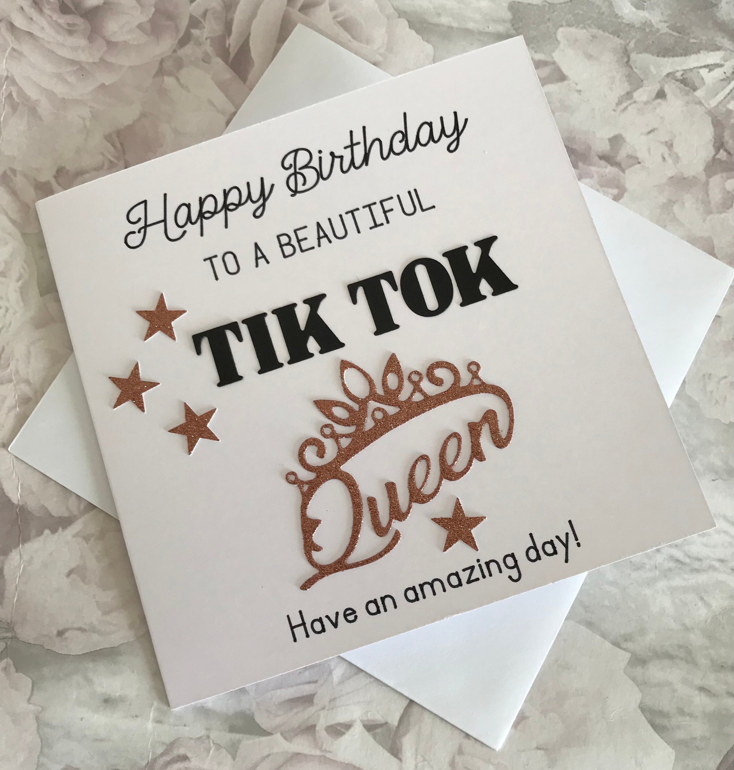 Super Cute Tik Tok Queen Card Tik Tok Birthday Card Tik Tok Etsy UK