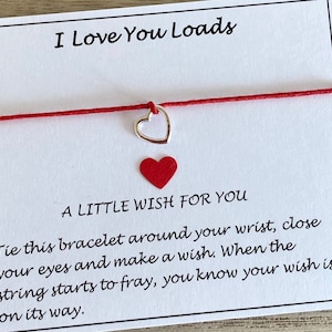 Braccialetto dei desideri "Ti amo", regalo per i propri cari, braccialetto dell'amicizia, della famiglia e degli amanti e biglietto ricordo, regalo di compleanno e di San Valentino, regolabile, Regno Unito