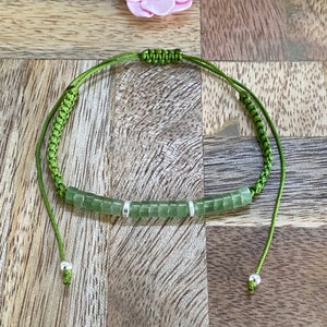 Aventurine Gemstone Wish Bracelet, Good Luck & Prosperity, Boho Wish Adjustable Bracelet, Bracelet Gift Idea, Aventurine Meditation Bracelet