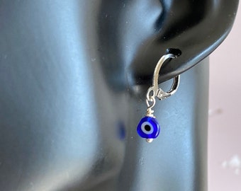 Evil Eye Huggie Creolen, Schutz - Good Luck Schmuck, Evil Eye Creolen, Türkisches Auge, Geschenk für Sie, Urlaubsschmuck, UK