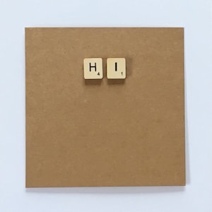Salut carte de carreaux de bois, bonjour, salut, je veux juste dire..., juste parce que carte, boutique au Royaume-Uni