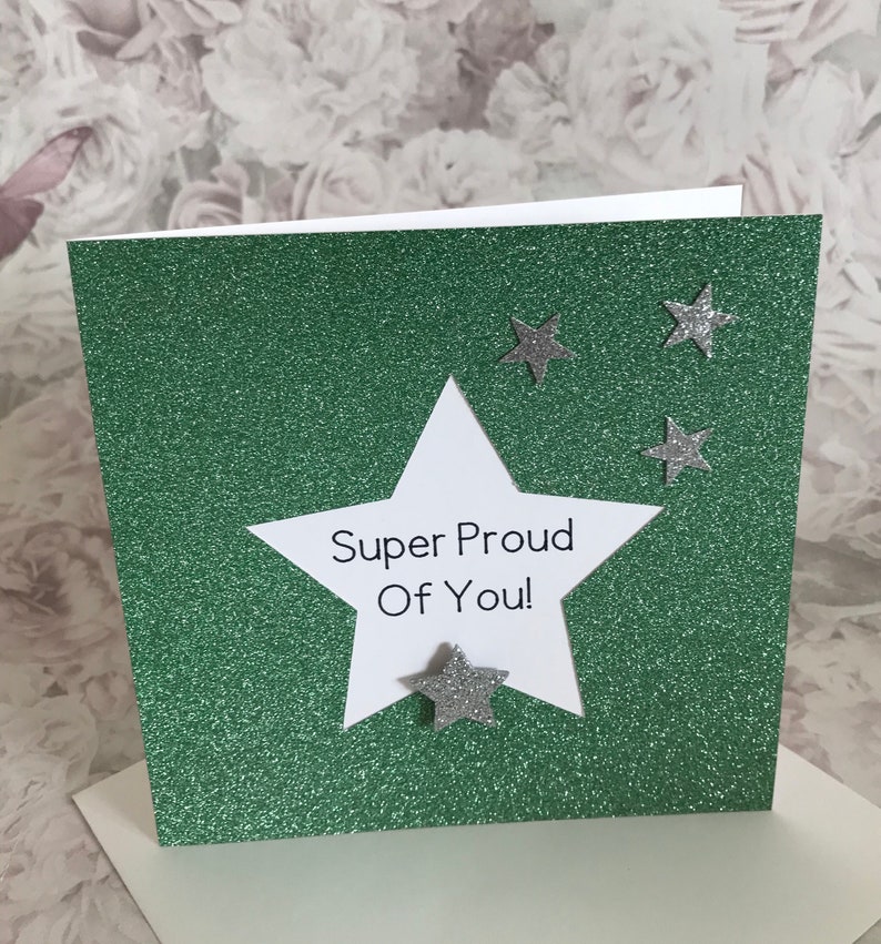 Super Proud of You Glitter Star Card Proud of You Well Done - Etsy