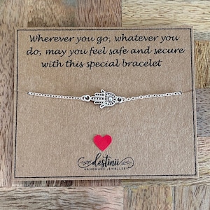 Pulsera chapada en plata Hamsa Hand Evil Eye, pulsera de mano Hamsa, regalo de pulsera de protección para ella – Cumpleaños, Amistad, Familia, Reino Unido