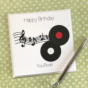 Carte d'anniversaire disque vinyle, carte disque vinyle You Rock, carte amateur de musique rock, carte DJ, carte pour homme et femme, cadeau musique, collectionneur de disques, Royaume-Uni