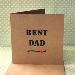 Mejor papá Kraft tarjeta, tarjeta de cumpleaños del padre, tarjeta del día del padre lindo, tarjeta para la figura del padre, tarjeta para el papá del paso, tienda del Reino Unido