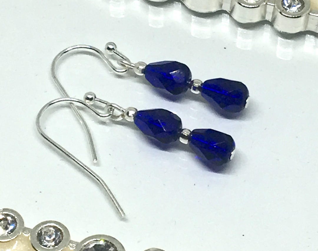 Lemmi Cobalt Blue Gold Drop Earrings
