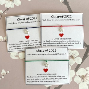 Class of 2023 School leavers Gift Wish Bracelets, Well Done on Your Achievements! Pupils-University & College Student Gift, Gift Favours, UK