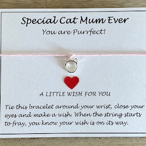 Pulsera especial de mamá gato siempre deseo, mejor mamá gato que eres purrfect, pulsera de regalo de amistad, pulsera de encanto de mascota, pulsera ajustable, Reino Unido