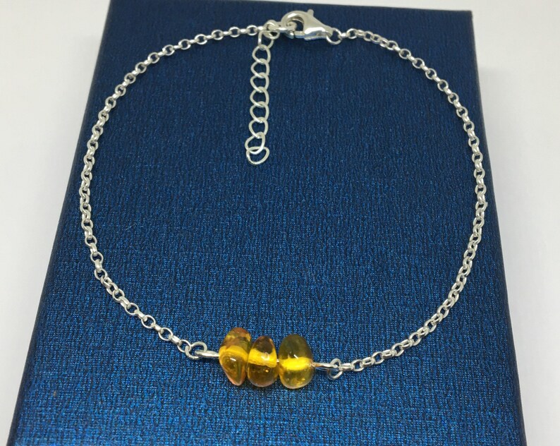 Genuine Amber Bracelet Birthstone Yellow Brown Bracelet Sterling Silver Amber Bracelet Amber Jewellery UK Shop Amber Chip Bracelet