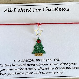 All I Want For Christmas Verstellbare Stern Charm Wish Armband, Weihnachtsgeschenk Unisex Geschenk Geschenk, Strumpffüller, UK