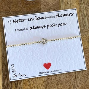 Si les belles-soeurs étaient des fleurs, je vous choisirais toujours - Bracelet fleurs en perles d'argent, bracelet plaqué argent, cadeau belle-soeur