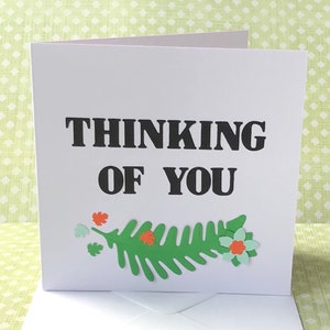 Denken van je kaart, Get Well Soon Card, Sympathy Card, Kaart voor een geliefde, kaart voor een vriend, Blank Inside, UK Shop