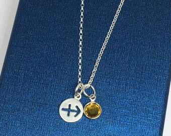 Collar de plata de ley Sagitario, joyería Sagitario, joyería del zodiaco, collar de astrología, joyería de signo de estrella, regalo para ella, tienda del Reino Unido