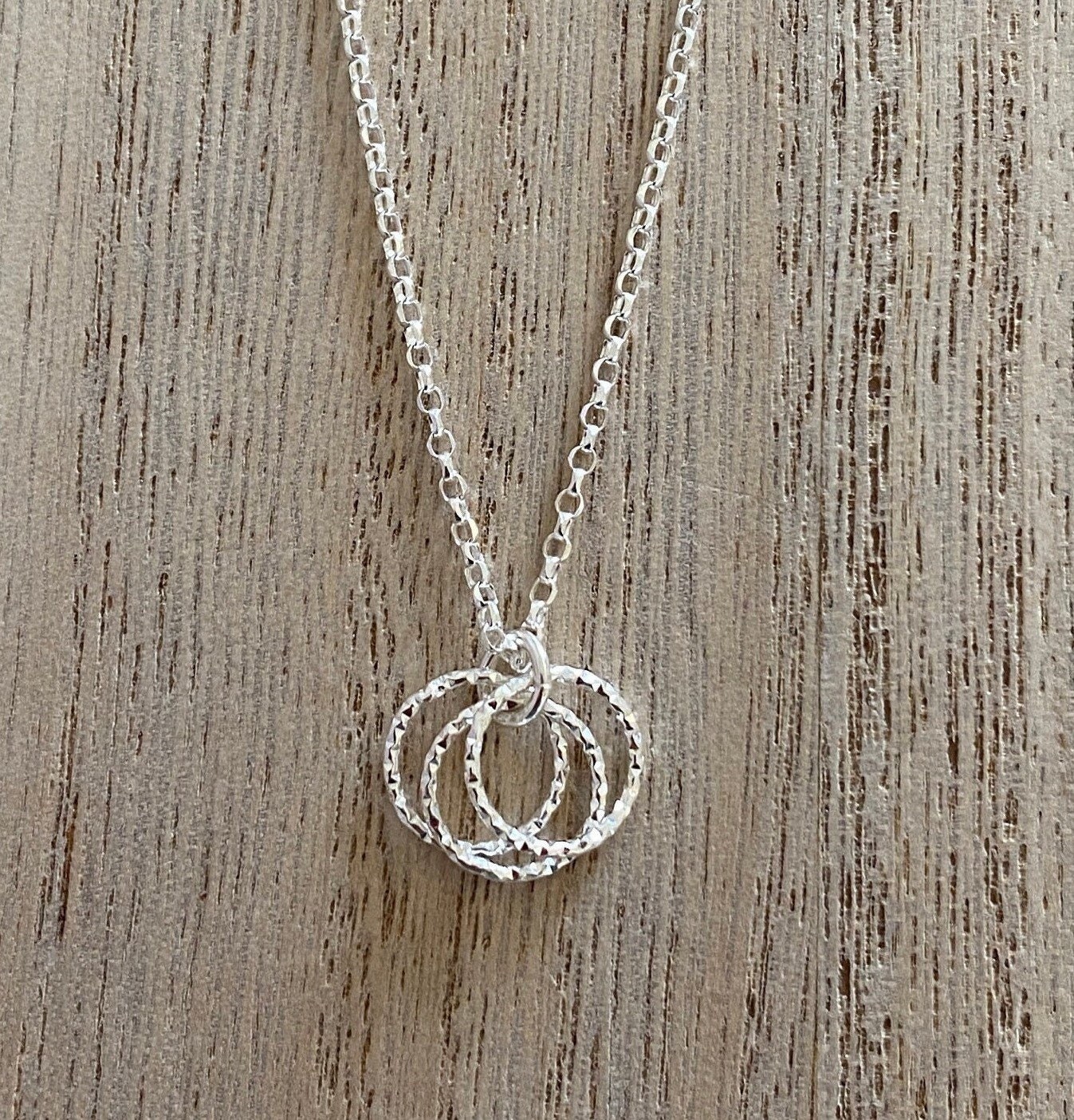 スターリングシルバー トリプルリングネックレス、30歳の誕生日、30