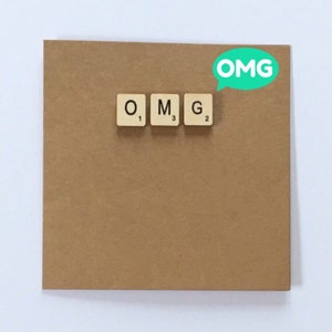 Omg Holz Fliesenkarte, Blanko Karte, Glückwunschkarte, Verlobungskarte, Ermutigungskarte, Schwangerschaftskarte, Hochzeitskarte, Neue Heimatkarte, Uk