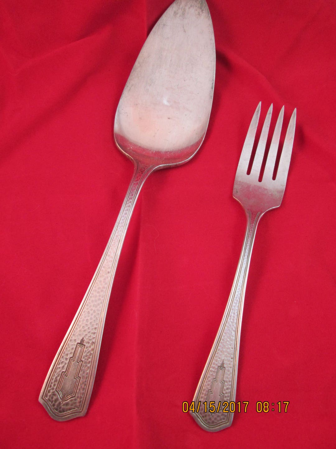 1930's Beacon Silver Plate Cake Server and Fork Etsy