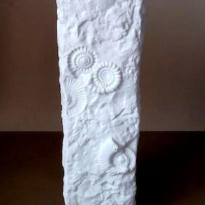 Mid century modern vase, white vase, white bisque vase Kaiser, unglazed porcelain vase, vintage bisquit vase, ammonite vase made Germany WGP