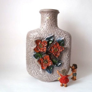 XXL vintage floor vase, XXL ceramic vintage vase, west german pottery Carstens, WGP, mid century modern floor vase 60s 70s Pop Art design