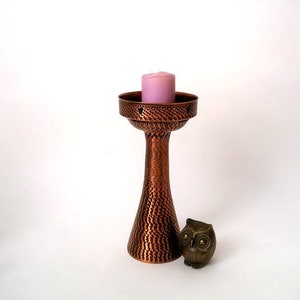 Vintage copper candle holder, mid century copper candle holder, handmade candle holder, German solid copper candle holder