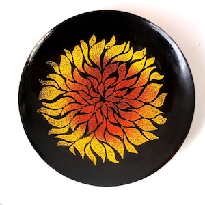 Vintage large enamel plate, enamel bowl , business card dish,  jewelry dish, GDR enamel, mid century enamel trinket tray, mid century tray