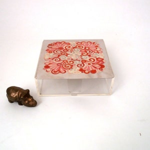 WMF napkin acrylic Cromargan box, 70s acrylic napkin holder napkin stand, mid century jewelry box, bits and pieces box, trinket box, 70s box