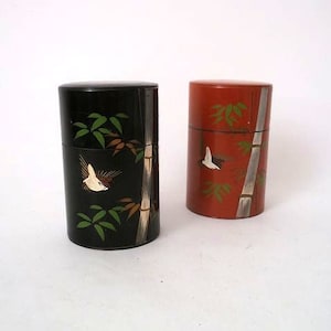 Set of two vintage tin tea box, old tin can, vintage tin box, tin canister, kitchen decorative box, mid century tea box, collectible tins