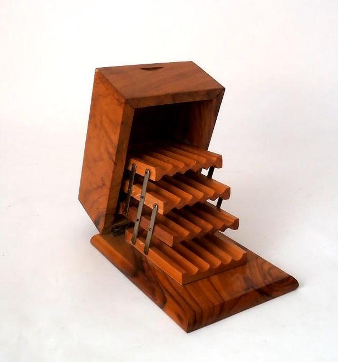Vintage Wooden Cigarette Dispenser, Mid Century Cigarette Box Etsy UK