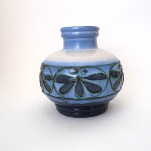 Vintage ceramic vase, Strehla GDR East Germany fat lava vase 1960s, collectible pottery ceramic vase, mid century boho vase, mcm vase