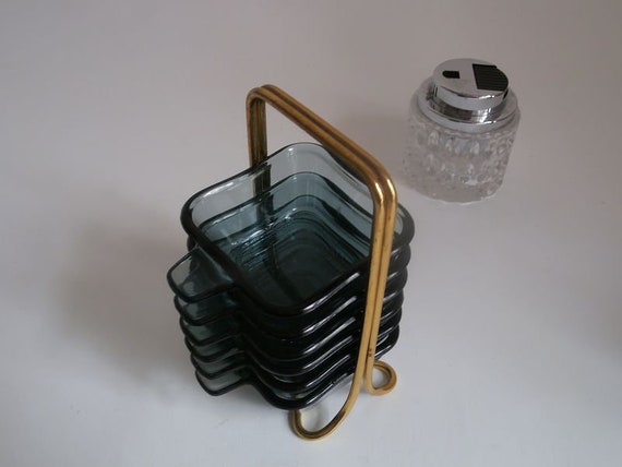Vintage Stackable Ashtray Wmf Wagenfeld in Golden Holder