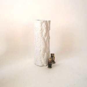 Vintage white biscuit porcelain vase Bareuther Waldsassen porcelain, mid century bisquit vase, matte vase 0p art mcm Made in Germany WGP 70s